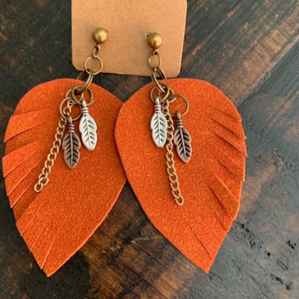 Light weight faux leather earrings